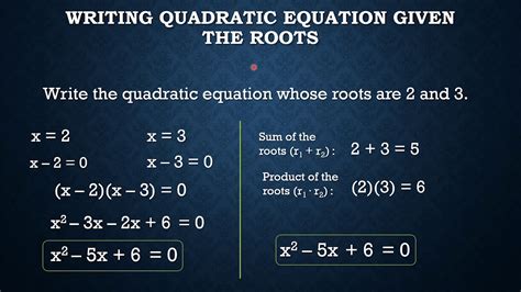 write quadratic equation with given roots calculator